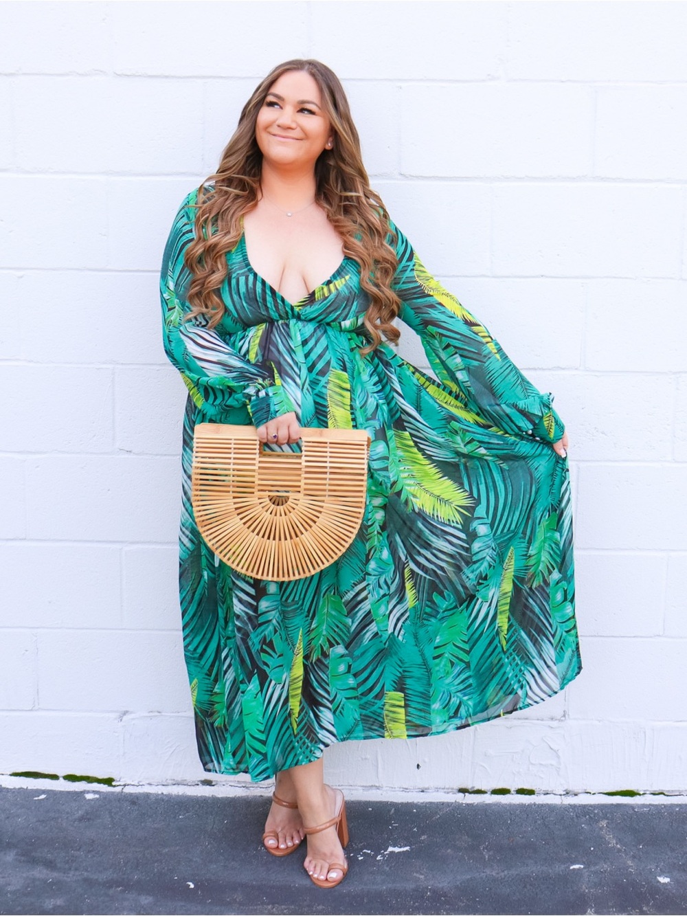 Like NEW Palm Print Maxi Dress